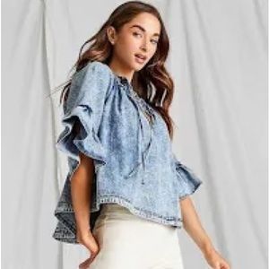 Free People Ainsley Denim Top